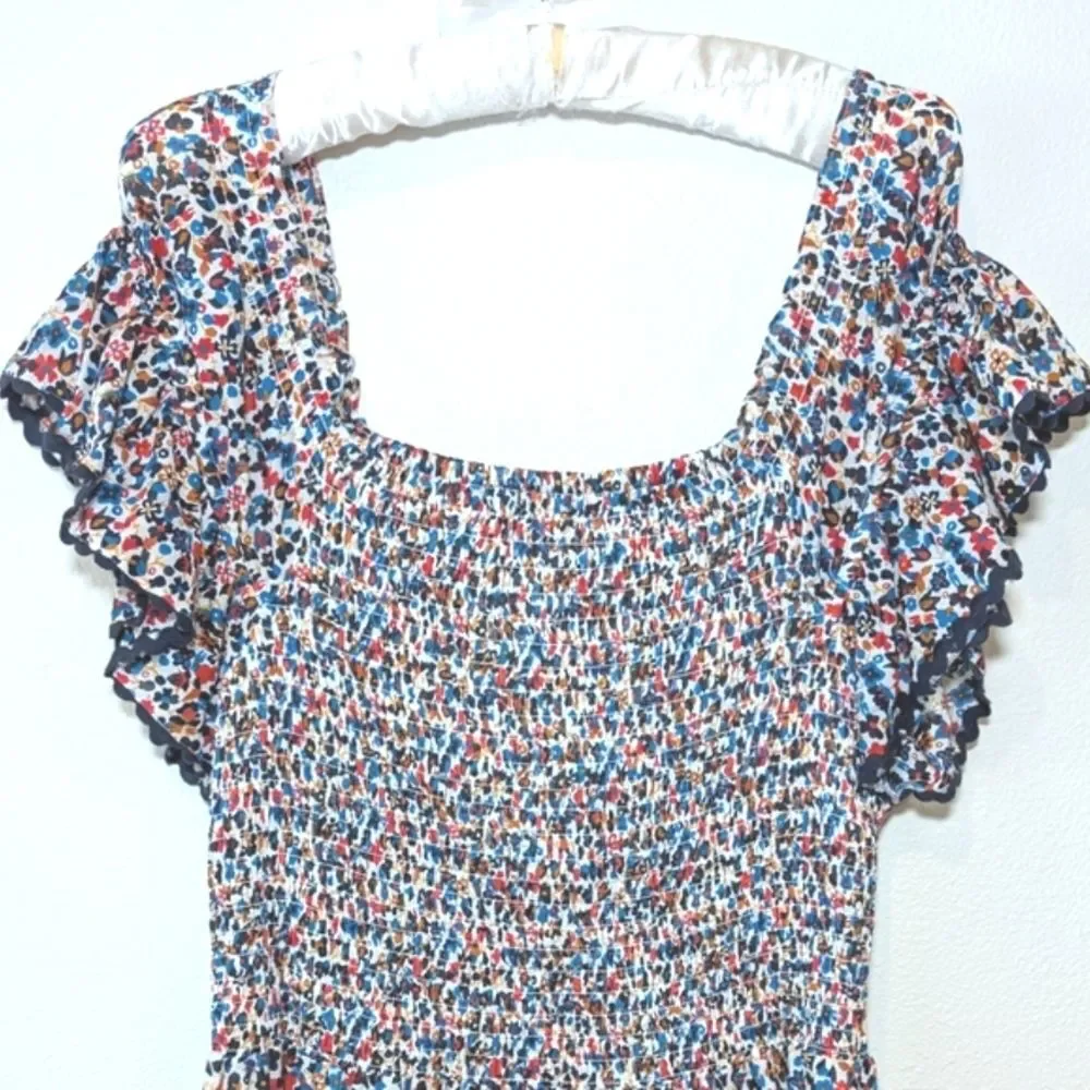 Tory Bruch Wildflower Smocked Midi Dress